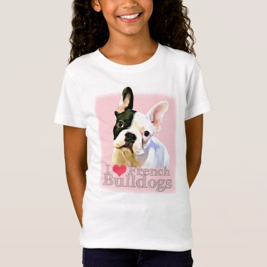 I Heart French Bulldogs T-Shirt (Voorkant)