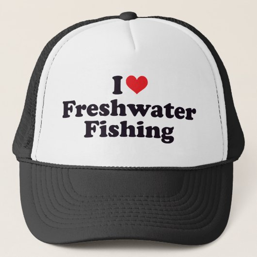 I Heart Freshwater Vissen Trucker Pet (Voorkant)