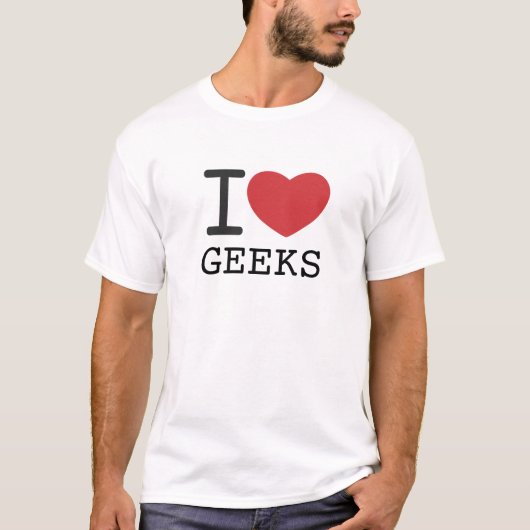 I HEART GEEKS aanpasbaar T-shirt (Voorkant)