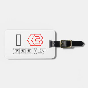I Heart Geeks ASCII ART Bagagelabel