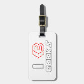 I Heart Geeks ASCII ART Bagagelabel (Voorkant verticaal)