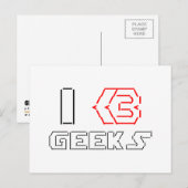 I Heart Geeks ASCII ART Briefkaart (Voorkant / Achterkant)