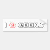 I Heart Geeks ASCII ART Bumpersticker (Voorkant)