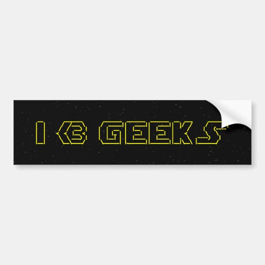 I Heart Geeks ASCII ART Bumpersticker (Voorkant)