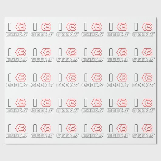 I Heart Geeks ASCII ART Cadeaupapier (Vlak)