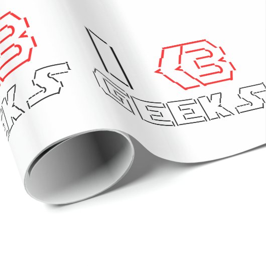 I Heart Geeks ASCII ART Cadeaupapier (Rol Hoek)