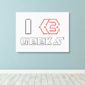 I Heart Geeks ASCII ART Canvas Afdruk (Insitu (Houten vloer))