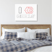I Heart Geeks ASCII ART Canvas Afdruk (Insitu (Slaapkamer))