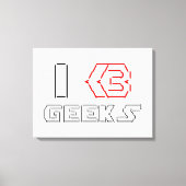 I Heart Geeks ASCII ART Canvas Afdruk (Voorkant)