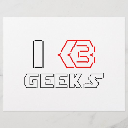 I Heart Geeks ASCII ART Flyer (Voorkant)