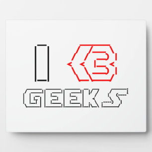 I Heart Geeks ASCII ART Fotoplaat