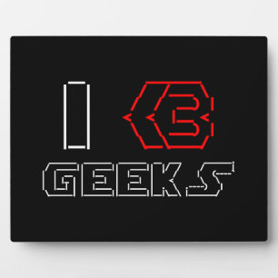 I Heart Geeks ASCII ART Fotoplaat