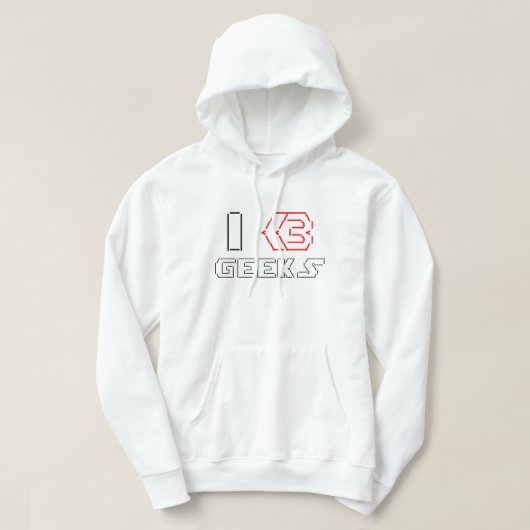 I Heart Geeks ASCII ART Hoodie (Design voorkant)
