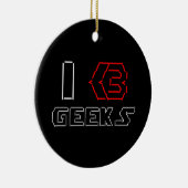 I Heart Geeks ASCII ART Keramisch Ornament (Rechts)