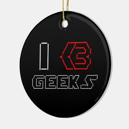 I Heart Geeks ASCII ART Keramisch Ornament (Links)