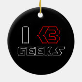 I Heart Geeks ASCII ART Keramisch Ornament (Achterkant)