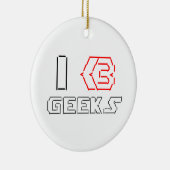 I Heart Geeks ASCII ART Keramisch Ornament (Rechts)