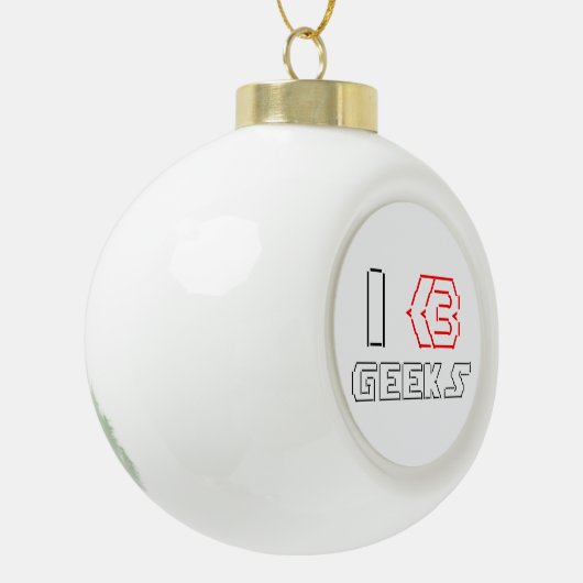 I Heart Geeks ASCII ART Keramische Bal Ornament (Links)