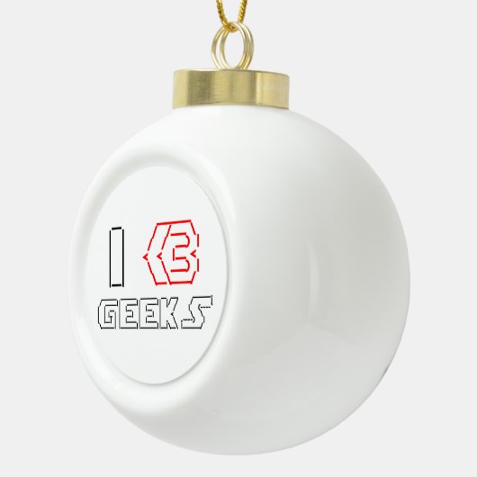 I Heart Geeks ASCII ART Keramische Bal Ornament (Rechts)
