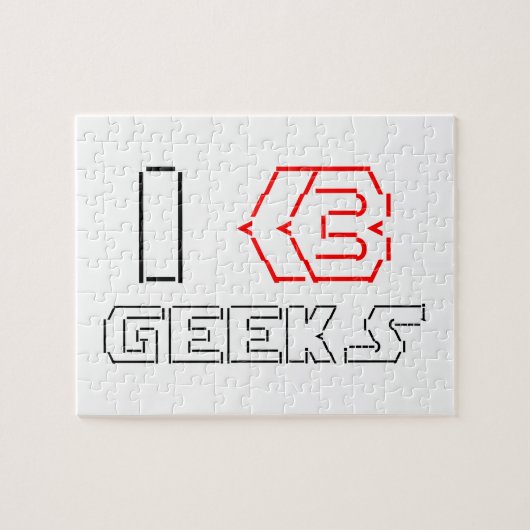 I Heart Geeks ASCII ART Legpuzzel (Horizontaal)