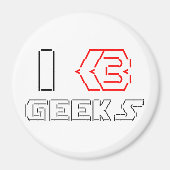 I Heart Geeks ASCII ART Magneet (Voorkant)