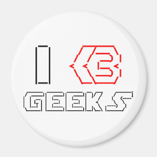 I Heart Geeks ASCII ART Magneet