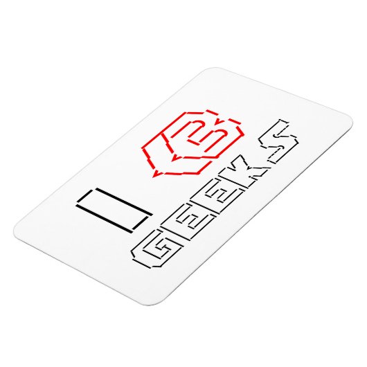 I Heart Geeks ASCII ART Magneet (Linkerzijde)