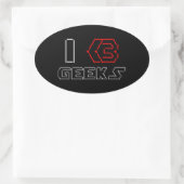 I Heart Geeks ASCII ART Ovale Sticker (Tas)