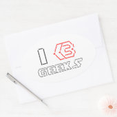 I Heart Geeks ASCII ART Ovale Sticker (Envelop)