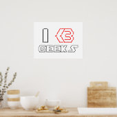 I Heart Geeks ASCII ART Poster (Keuken)