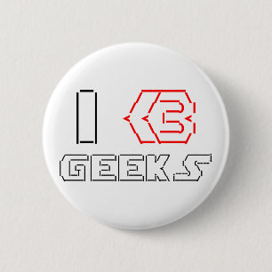 I Heart Geeks ASCII ART Ronde Button 5,7 Cm