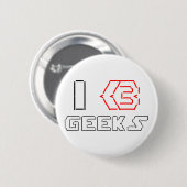 I Heart Geeks ASCII ART Ronde Button 5,7 Cm (Voorkant /achterkant)