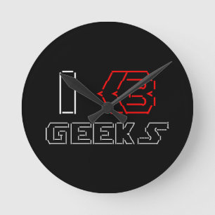 I Heart Geeks ASCII ART Ronde Klok