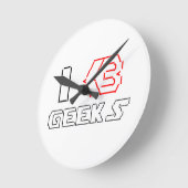 I Heart Geeks ASCII ART Ronde Klok (Hoek)