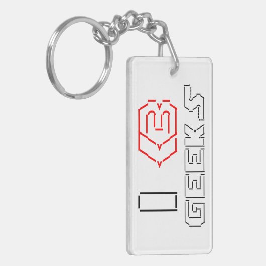 I Heart Geeks ASCII ART Sleutelhanger (Voorkant Links)