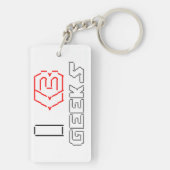 I Heart Geeks ASCII ART Sleutelhanger (achterkant)