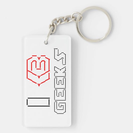 I Heart Geeks ASCII ART Sleutelhanger (achterkant)