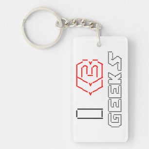 I Heart Geeks ASCII ART Sleutelhanger
