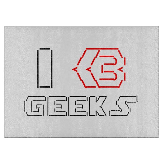 I Heart Geeks ASCII ART Snijplank (Voorkant)