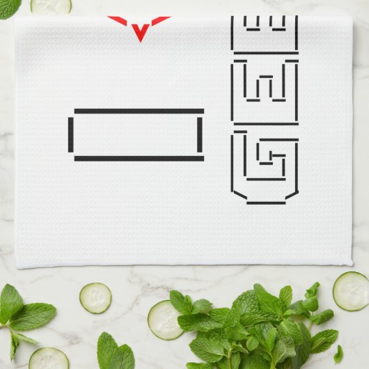 I Heart Geeks ASCII ART Theedoek (Gevouwen)