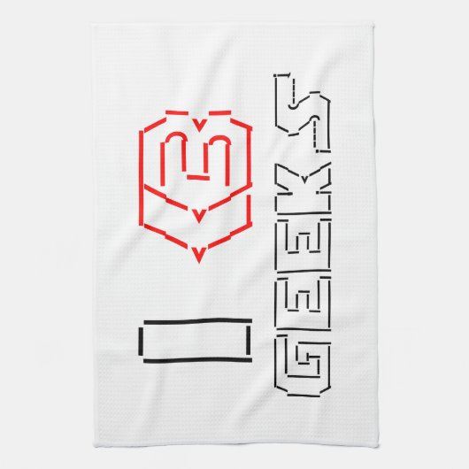 I Heart Geeks ASCII ART Theedoek (Verticaal)