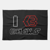 I Heart Geeks ASCII ART Theedoek (Horizontaal)