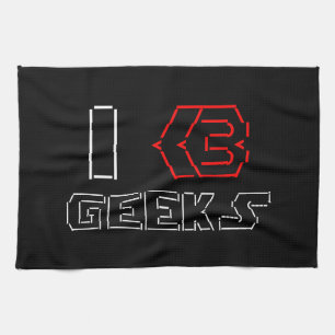 I Heart Geeks ASCII ART Theedoek