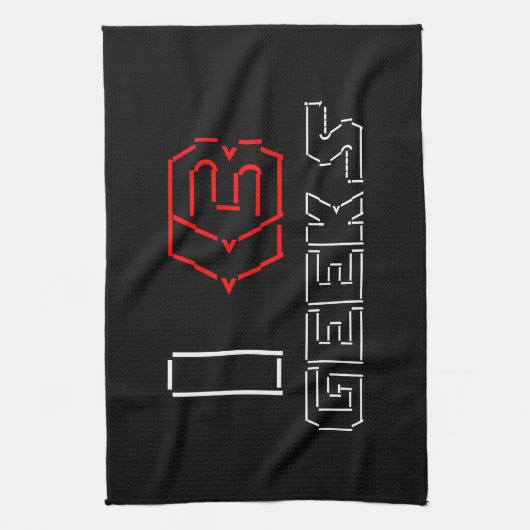 I Heart Geeks ASCII ART Theedoek (Verticaal)