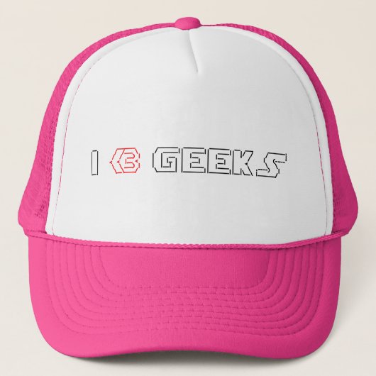 I Heart Geeks ASCII ART Trucker Pet (Voorkant)