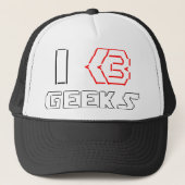 I Heart Geeks ASCII ART Trucker Pet (Voorkant)