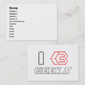 I Heart Geeks ASCII ART Visitekaartje (Voorkant / Achterkant)