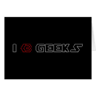 I Heart Geeks ASCII ART Wenskaart
