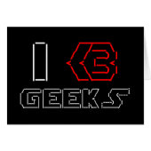 I Heart Geeks ASCII ART Wenskaart (Voorkant Horizontaal)