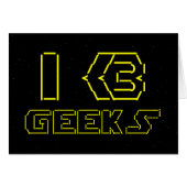 I Heart Geeks ASCII ART Wenskaart (Voorkant Horizontaal)